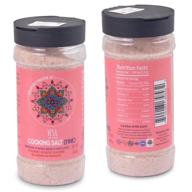 Himalayan Salt Shaker 400g Season your meals with ease using our Himalayan salt shaker featuring a clear body and dual flip-top lid 420g of Himalayan fine salt.