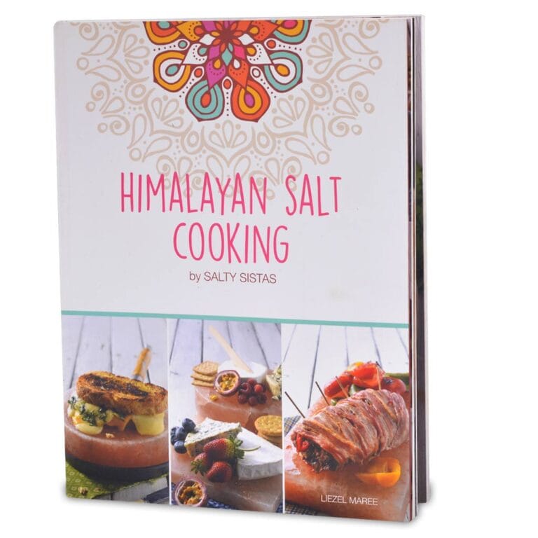 Himalayan Cook book by Salty Sistas the art of cooking, serving, entertaining with your ultimate guide to unlocking the full potential of Himalayan salt blocks!