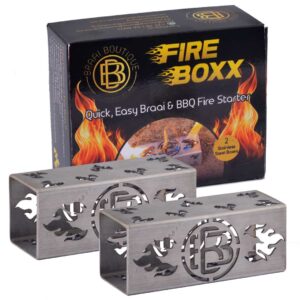 Fire Boxx Stainless Steel Braai Fire Starter Ignite your braai or BBQ like a pro with the Fire Boxx Duo – South Africa’s ultimate stainless steel fire starter.